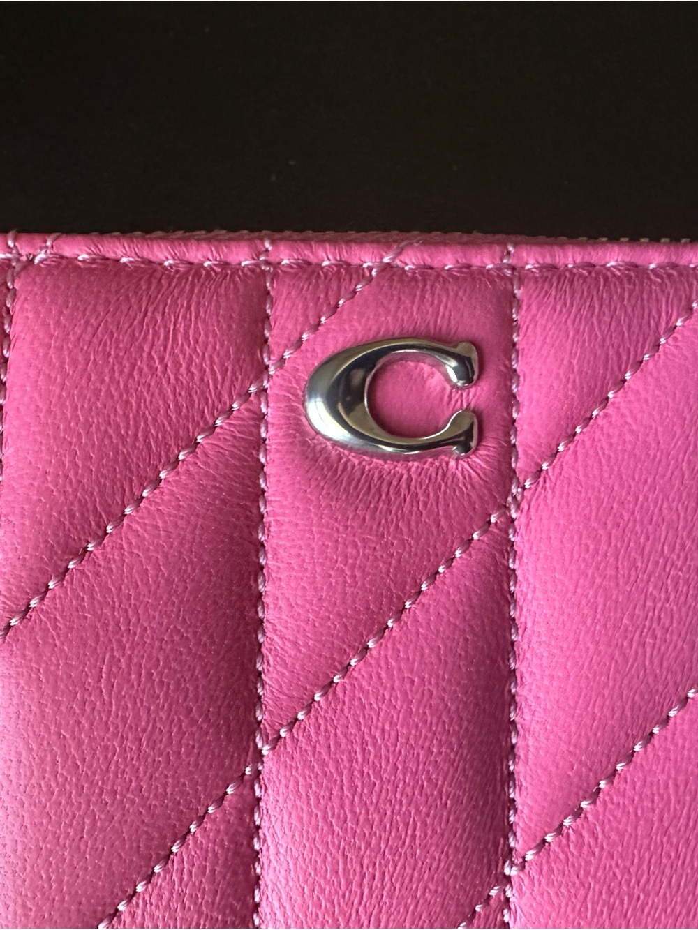 Coach Pink Leather Zip Card Wallet - Picture 11 of 12